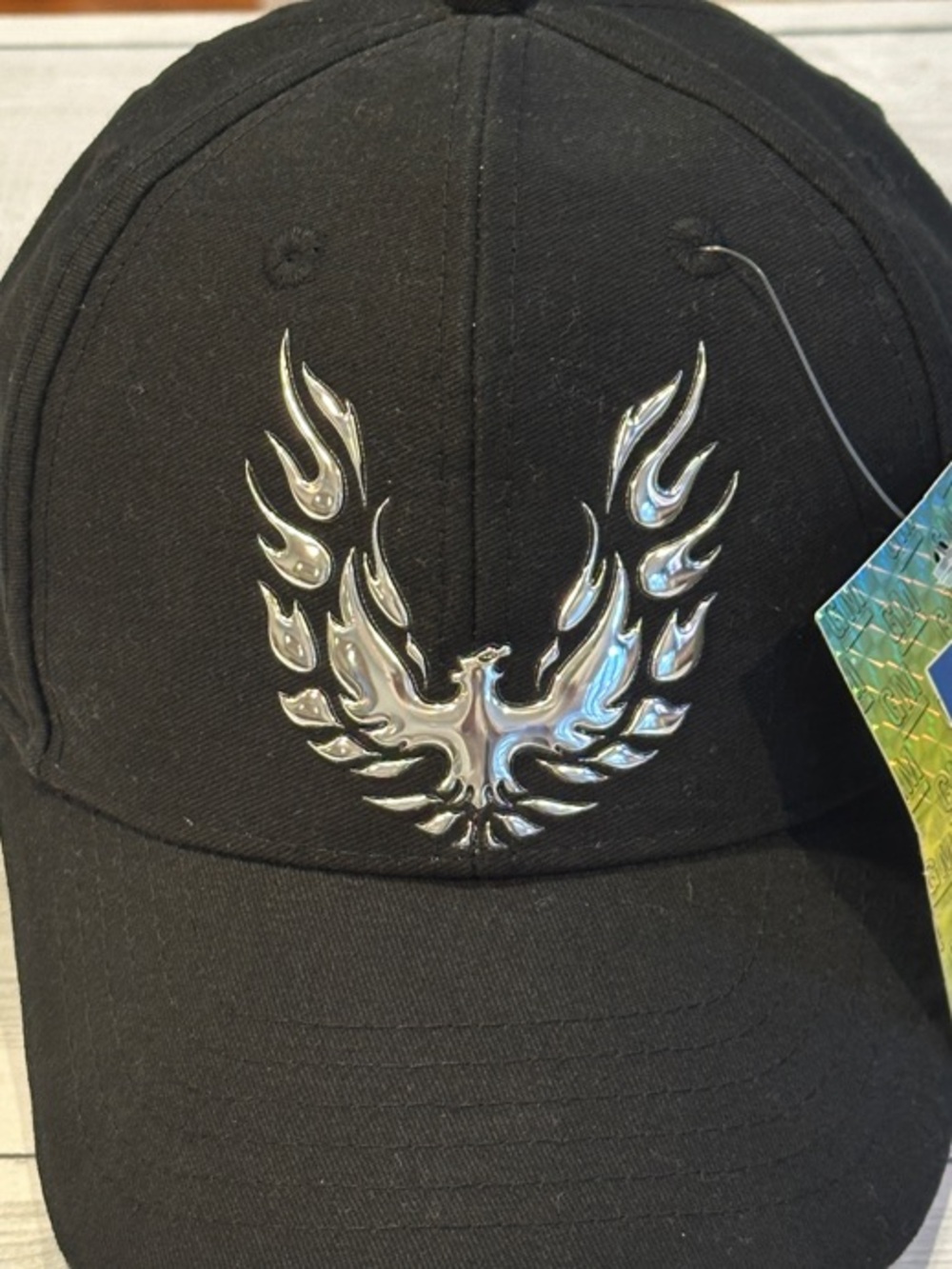 GM Black Baseball Cap with Silver Phoenix Emblem • NWT!